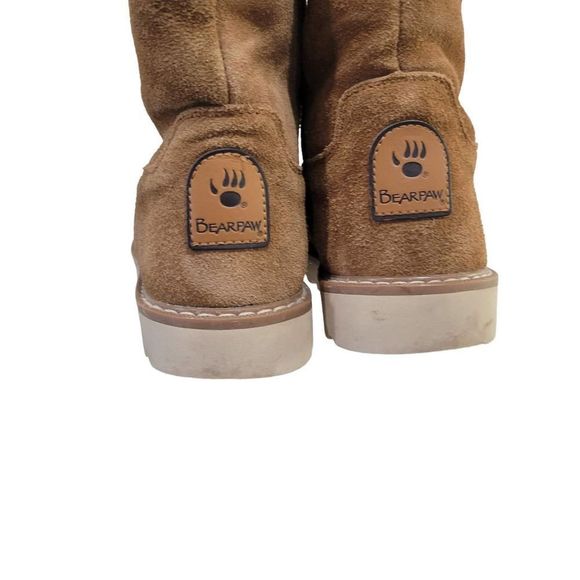 Bearpaw Kimella Women’s Brown Sz 7 12” Tall Boot Cow Suede Sheep Skin Wool - Picture 13 of 14
